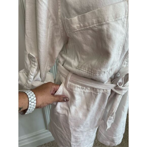 Good American Denim Playsuit Romper White - Picture 6 of 11